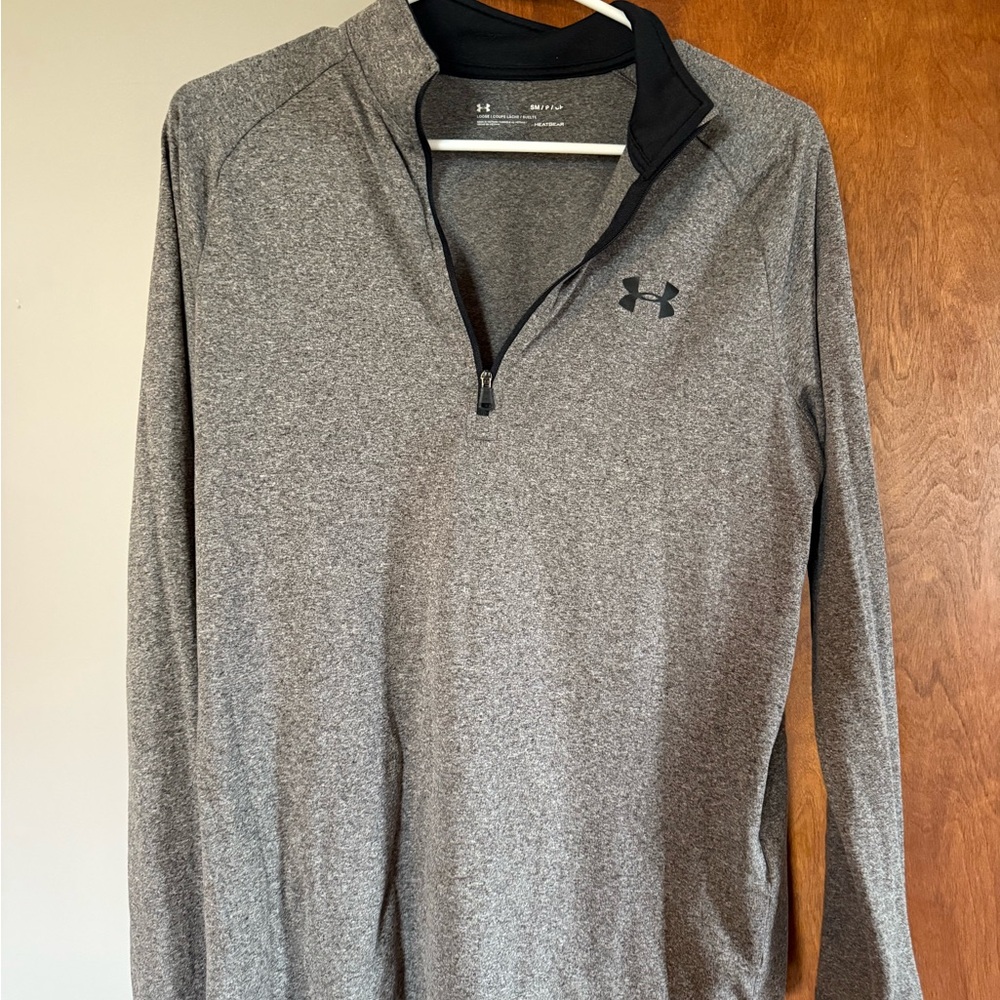 Under Armour Black and Gray HeatGear Pullover